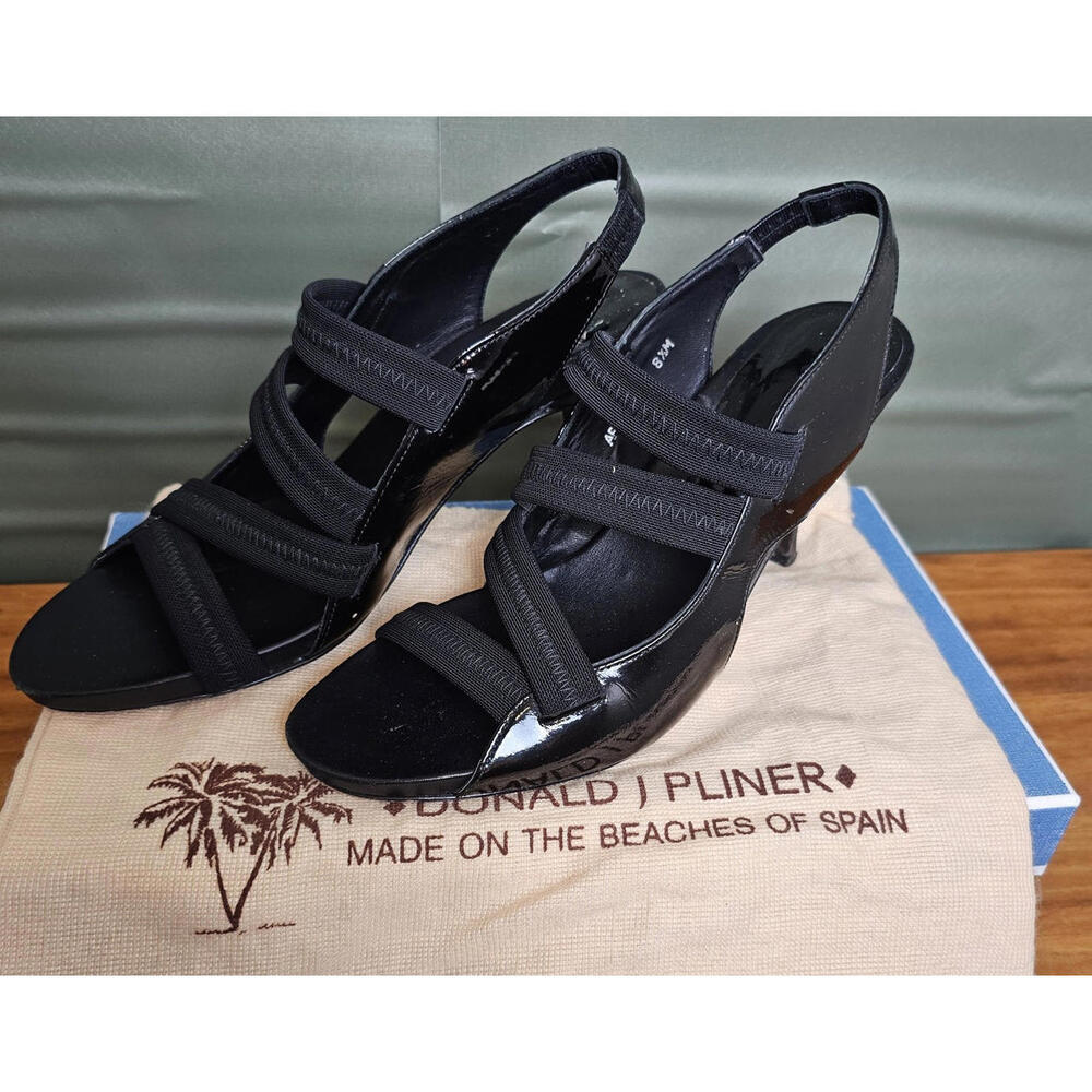Donald Pliner Heels Black Womens Size 8.5 Sexy Strappy